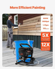 Load image into Gallery viewer, Amocart Stand Airless Paint Sprayer, 650W High Efficiency Airless Sprayer, 3000PSI Electric Paint Sprayer Machine Extension Rod