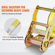 Load image into Gallery viewer, SucceBuy 8pcs 4400Lbs Ratchet Tie Down Straps E-Track Heavy Duty Strap with Hook Loop for Moving Securing Cargo Lawn Equipment - AMOCART