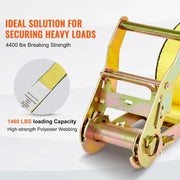 Load image into Gallery viewer, Amocart 8pcs 4400Lbs Ratchet Tie Down Straps E-Track Heavy Duty Strap with Hook Loop for Moving Securing Cargo Lawn Equipment