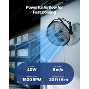 Bild in Galerie-Viewer laden, Amocart Industrial Wall Mount Fan High Velocity Waterproof Wall Fan with Aluminum Blades for Workshop Warehouse Greenhouse