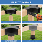 Bild in Galerie-Viewer laden, Amocart Pergola Bracket Kit 160x160 x150cm 4pcs 3/4Way Easy Installation For Gazebos Patio Pergolas Log Cabin Outdoor Hardware