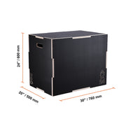Load image into Gallery viewer, 【From China】SucceBuy 3 In 1 Plyometric Jump Box Wooden Plyo Box Black For Home Gym Training Conditioning Strength Training