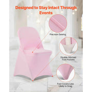 Charger l'image dans la visionneuse de galerie, SucceBuy 50 Pcs Pink Chair Covers Polyester Spandex Chair Cover Stretch Slipcovers Flat-Front Chair Covers for Wedding Party