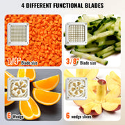 Load image into Gallery viewer, SucceBuy Commercial French Fry Cutter with 4 Replacement Blades Lemon Potato Cutter for French Fries with Extended Handle - AMOCART
