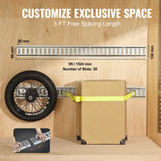 Load image into Gallery viewer, SucceBuy Universal E-Track Tie-Down Rail Kit W/ 8 Steel Rails 2 Single Slots 8 O-Rings Tie-Offs Trailer Car Securing Accessories