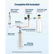 Load image into Gallery viewer, Amocart Beer Kegerator Single Tap Commercial Draft Beer Dispenser for D system W/ Shelves Hold 1 Sixth Keg 2.5lbs CO2 Tank 92L
