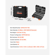 Bild in Galerie-Viewer laden, Amocart Bit Socket Set 107-Piece SAE and Metric Hex/Torx/External Torx/Tamper-Proof/Extra Long S2 Alloy Steel and Cr-V Steel