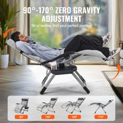 Load image into Gallery viewer, SucceBuy Zero Gravity Chair Zero Gravity Recliner Lounge Chair Adjustable Anti Gravity Chair with Cushion Footrest and Cupholder
