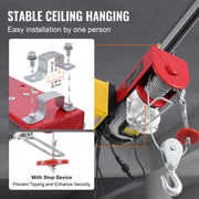 Bild in Galerie-Viewer laden, Amocart 2200 lbs Electric Hoist Single/Double Slings Lift Crane Hoist with Wireless/Wired Control Electric Winch for Garage