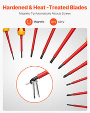 Load image into Gallery viewer, SucceBuy Insulated Screwdriver Set Professional Electrical Screwdriver Set 1000V Insulated Electrician Tool Set Magnetic Phillip