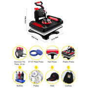 Load image into Gallery viewer, SucceBuy 5/8in1 15x15"/12x15"Dual-tube Heating Insulation Cotton Heat Press Sublimation Machine 360°Swing Design for Tshirts Etc