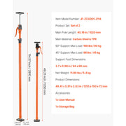 Load image into Gallery viewer, SucceBuy 2/4 Pack Cabinet Jack Support Pole 49-114in Steel Telescopic Support Rod Adjustable 3rd System for Lifting Drywall - AMOCART