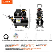 Load image into Gallery viewer, SucceBuy Airbrush Kit, Dual Fan Air Compressor Professional Airbrushing System Kit Airbrushes Mixing Wheel Cleaning Brush Set