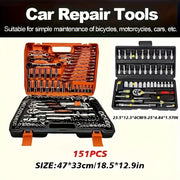 Load image into Gallery viewer, 150/46pcs Socket Tool Set, Automotive & Motorcycle Repair Tool Kit - Durable Chrome Vanadium Steel, Includes Ratchet Wrenches