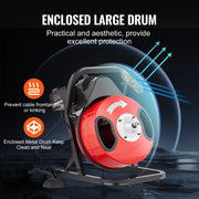 Load image into Gallery viewer, Amocart Drain Cleaner Machine 50FT 1/2 Inch Manual Feed Sewer Snake Auger with 4 Cutters & Air-activated Foot Switch for Pipes