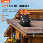 Load image into Gallery viewer, SucceBuy Solar Attic Fan 40W 1230 CFM Large Air Flow Solar Roof Vent Low Noise and Weatherproof with Smart Adapter for Home - AMOCART