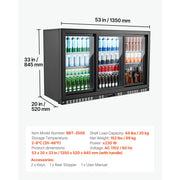 Bild in Galerie-Viewer laden, Amocart 7.4/11.4 Cu. Ft Back Bar Cooler with LED Lighting Adjustable Shelves Low-E Glass Display Cooler for Beer Wine Drink