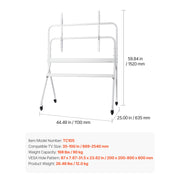 Load image into Gallery viewer, SucceBuy Rolling TV Stand Mobile TV Cart Suit for Various Sizes TV Portable TV Stand with Wheels for Living Room Bedroom Office