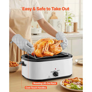 Load image into Gallery viewer, Amocart 26QT Roaster Oven Electric Roasting Pan 150-450℉ Adjustable Temperature FastCooking Turkey Roaster w/ Cool-Touch Handle