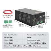 Load image into Gallery viewer, SucceBuy CO2 Laser Power Supply for 40W/60W/80W/100W/150W Laser Tube US 110V Compatible for Multi-brand Laser Engravers, Cutters - AMOCART