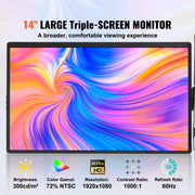Load image into Gallery viewer, Amocart 18.5 inch 1080P IPS Extended Swivel Portable Monitor for USB-C/USB-A/Mini HDMI Port with Mac/Wins/Android/Switch/PS5