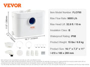 Load image into Gallery viewer, 500W/700W/900W/1200W SucceBuy Macerator Pump Waste Water Disposal Upflush Machine for Toilet, Basement, Shower, Laundry, Bathtub - AMOCART
