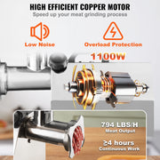 Load image into Gallery viewer, SucceBuy Electric Meat Grinder Food Processors Sausage Maker Filler Mincer Stuffer Stainless Steel with 2 Blades for Kitchen
