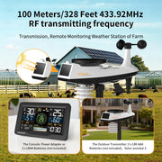Load image into Gallery viewer, Professional Wi-Fi Wireless Weather Station with 7-in-1 Outdoor Weather Sensor, Large Full-Color LCD, 433MHz, 300ft Range, App