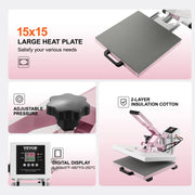 Load image into Gallery viewer, SucceBuy Heat Press 15 X 15 in Heat Press Machine Slide Out Heat Transfer Machine Fast Even Heating 2-Layer Insulation Cotton