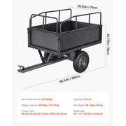 Load image into Gallery viewer, SucceBuy Garden Utility Trailer 17Cu.Ft&600lbs Capacity ATV UTV Trailer Tow Behind Steel Dump Cart with 16" Tires for Lawn Mower