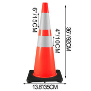 Bild in Galerie-Viewer laden, SucceBuy 36 in 6 Pack PVC Traffic Safety Parking Cones Reflective Collars Higher Warning for Traffic Control Construction Sites