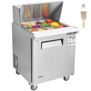 Load image into Gallery viewer, SucceBuy 28" Commercial Refrigerator Sandwich & Salad Prep Table 7.4 Cu. Ft Stainless Steel Refrigerated Food Prep Station - AMOCART