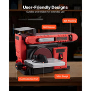 Load image into Gallery viewer, SucceBuy 5/6" Disc Sander 1x30/4x 36 in Belt Sander 250/400W with Adjustable Worktable & Dust Collection Port for Woodworking