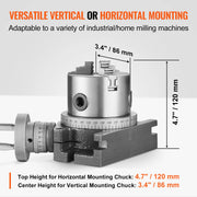Load image into Gallery viewer, SucceBuy Precision Milling Rotary Table 4''/100mm Horizontal Vertical Model with 3-Jaw Chuck Indexing Tools for Milling Machines