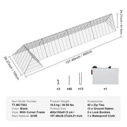 Load image into Gallery viewer, SucceBuy Chicken Tunnels 157.5 x 39.4 x 24.2 in Chicken Tunnels for Yard Portable Chicken Tunnels for Outside Corner Frames