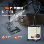 Charger l'image dans la visionneuse de galerie, Extracteur de fumée de soudure SucceBuy 100W/150W Extracteur de fumée 332 m³/h Purificateur d'air à forte aspiration pour la gravure et le soudage