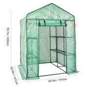 Charger l'image dans la visionneuse de galerie, SucceBuy Serre de Jardin 1,4x1,4x2m avec Étagères, Couverture en PE Haute Résistance et Porte Zippée Idéale pour la Plantation et le Rangement