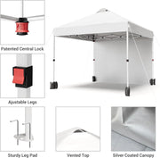 Load image into Gallery viewer, 10x10FT Pop Up Gazebos Canopy Tent with Removable Sidewall, One-Push Instant Setup Outdoor Canopy Shelter with Vented Roof, Roller Bag & Sandbags for Beach Camping Market