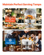 Load image into Gallery viewer, SucceBuy 4 Pack Chafing Dish Buffet Set Stainless Steel Chafer w/4 Full Size Pan Round Catering Warmer Server for Party Banquets