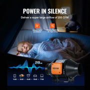 Load image into Gallery viewer, SucceBuy Inline Duct Fan Quiet EC-motor Ventilation Exhaust with Temperature Humidity Controller for Cooling Booster Grow Tents