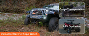 Charger l'image dans la visionneuse de galerie, Amocart 4500lbs ATV/UTV Electric Winch Nylon/Steel Rope Winch with Wireless/Wired Remote for Truck Car Towing Jeep Off-Road SUV