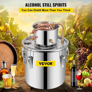 Load image into Gallery viewer, Amocart 3 5 8 Gal Distiller Moonshine Alcohol Brew Water Wine Essential Oil Brewing Kit Stainless Copper with Pump for Home DIY
