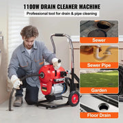 Bild in Galerie-Viewer laden, Amocart Drain Cleaner Machine 120FT 6/5 Inch 1100W Electric Sewer Snake Auger Manual Feed CW/CCW Control Pipe Cleaning Machine