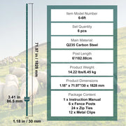 Load image into Gallery viewer, SucceBuy Fence Post T-Post Heavy Duty Metal Fence Post Sturdy Steel Fence Stakes for Garden Yard Lawn Farms Outdoor Wire Fencing