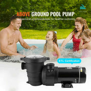 Load image into Gallery viewer, Amocart Above Ground Pool Pump 1HP/1.5HP/2HP Single Speed with Filter Basket for Above Ground Pools Hot Tubs Spas UL Certified