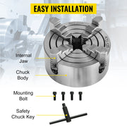 Load image into Gallery viewer, Amocart K72-125 Lathe Chuck 5 Inch 4-Jaw Independent Reversible Jaw Metal Lathe Chuck Turning Machine Accessories, Lathes Use