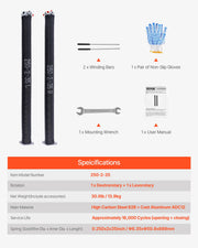 Load image into Gallery viewer, SucceBuy Garage Door Torsion Springs Pair Cycles Electrophoresis Black Coated for Replacement Garage Door Springs