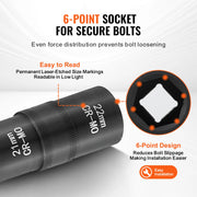Load image into Gallery viewer, SucceBuy Lug Nut Impact Socket Set 1/2 in Drive Metric SAE 6-Point Flip Socket Set 4 Total Lug Nut Sizes CR-MO Wheel Socket Set
