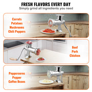 Load image into Gallery viewer, SucceBuy Manual Meat Grinder 304 Stainless Steel Hand Meat Grinder with Steel Table Clamp Meat Mincer Sausage Maker - AMOCART