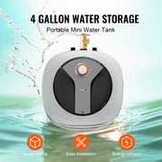 Load image into Gallery viewer, SucceBuy Electric Mini-Tank Water Heater 1440W Hot Water Boiler Storage for Kichen Bathroom Restaurant Shelf Wall Floor Mounted